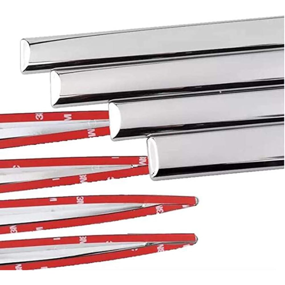 Lightbuddy Car Exterior Chrome Plated Side Door Under Molle Scratch Resistant General Purpose ABS Chrome Mirror Surface 4P (Length 37.8 x 2 inches (96 cm) x 2p 23.6 inches (60 cm) x 2P)