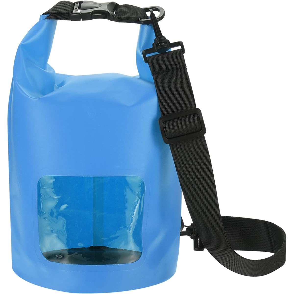 PATIKIL Floating Waterproof Dry Bag 5L Outdoor Float Dry Bag Roll Backpack with Clear Window for Boating Kayaking Hiking Camping Blue