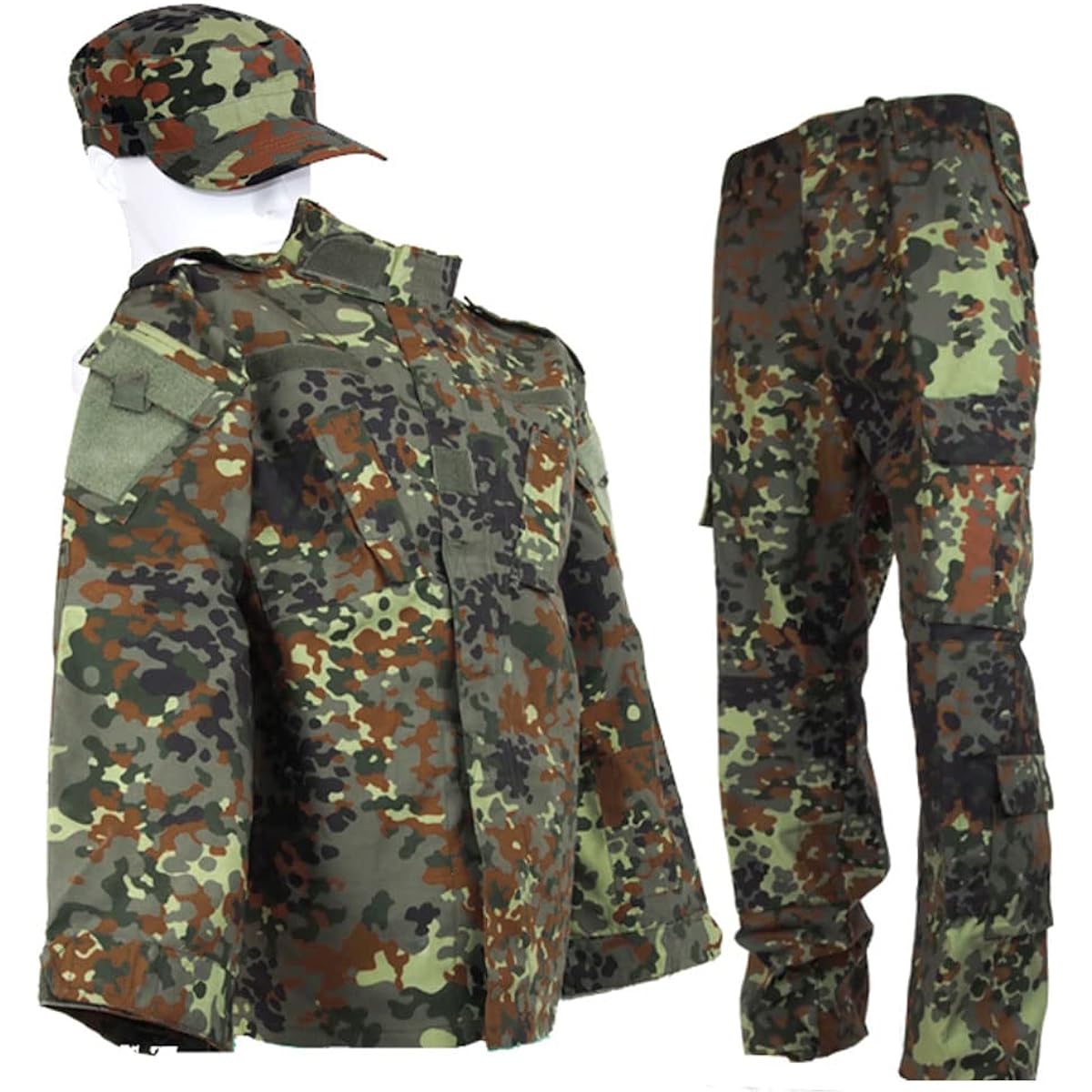 [SHENKEL] Camouflage top and bottom/patrol cap set German camouflage fleck turn US size XL bdu-gm01-XL [Parallel import goods]