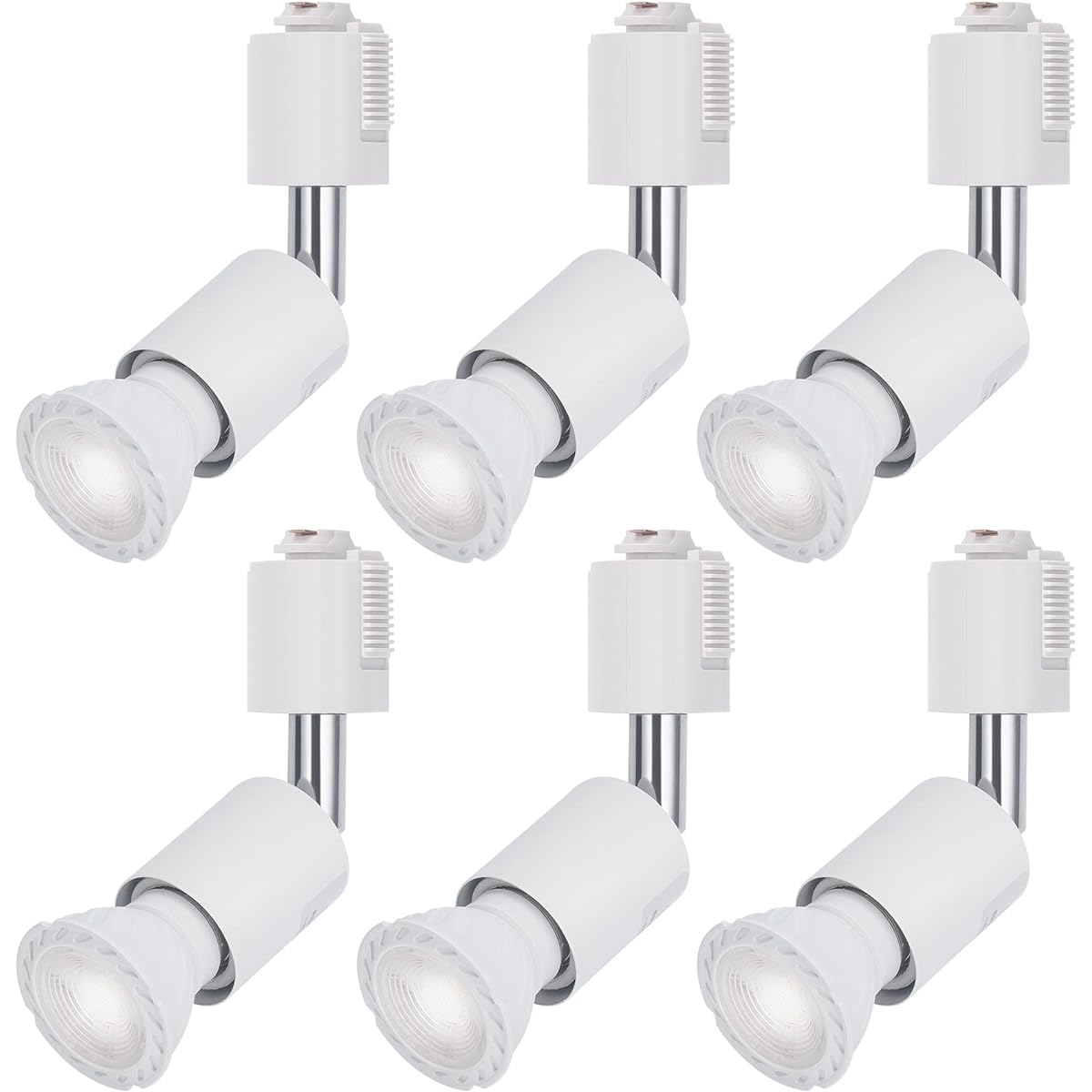 DiCUNO Duct rail spotlight E26 base with LED bulb 5W 50W equivalent Neutral white Lighting bar spotlight High color rendering Ra98 Duct rail fixture White Wide light distribution Non-dimmable Set of 6