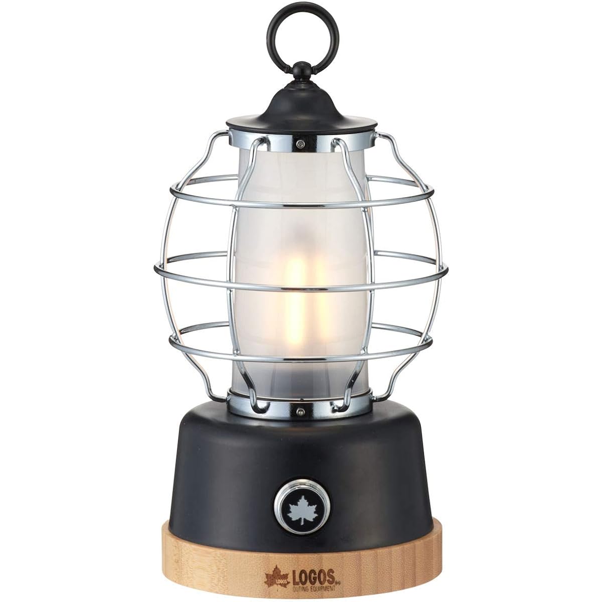 LOGOS Bamboo Cabin Lantern 74175020 Black (approx.) Width 12.5 x Depth 13.5 x Height 23cm