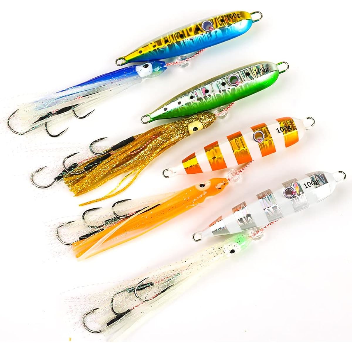 Yushinkan Fishing Tackle Inchiku 4-Color Set Made in Japan Hologram Sheet (40g/60g/80g/100g/120g/150g/180g) Boat Fishing Tairaba Tairaba Red Sea Bream Yellowtail Amberjack Amberjack Rock Fish Lure