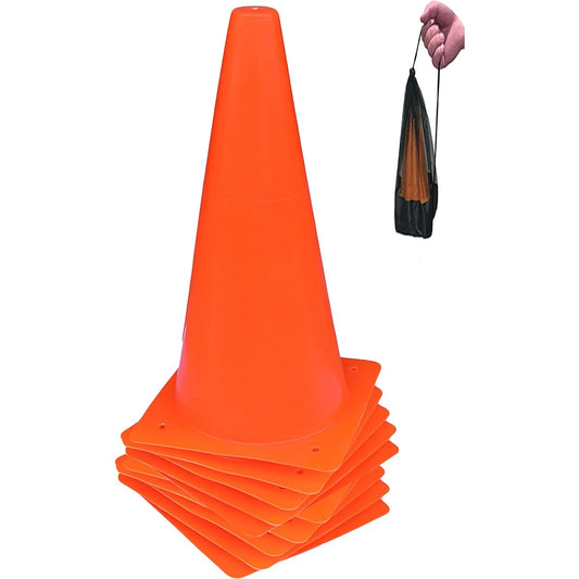 BiAnYC Corn Mini Color Cone Marker Cone 32cm Orange Color Set of 10 with Storage Pouch for Practice and Sports Day