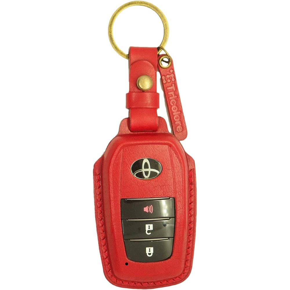 TricoloreExchange Harrier (80 Series) Highest Grade Genuine Leather Smart Key Case [1SC6T0233] Red Red