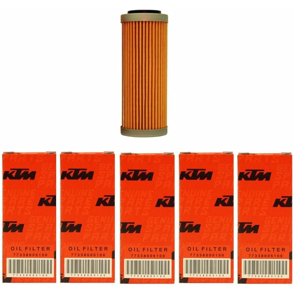 OEM KTM Oil Filter 5 Pack 350 400 450 500 530 EXC-F SX-F XC-F XCF-W Facts ED 2008-2018 5X 77338005100