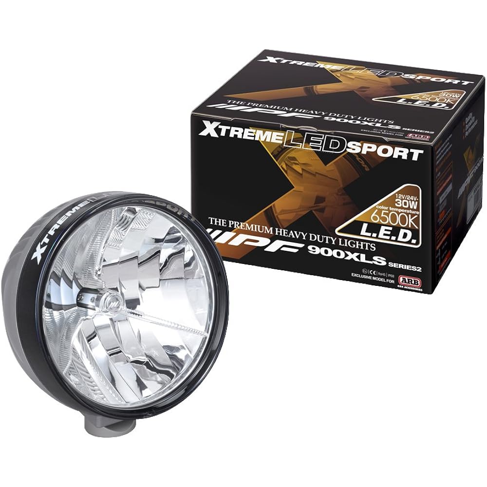 IPF Fog Lamp LED Round Diameter 200mm 2200lm (525,000cd) 6500K White 12V 24V Compatible 1 Piece Driving Light Distribution Overseas Limited Model ARB 900XLST2