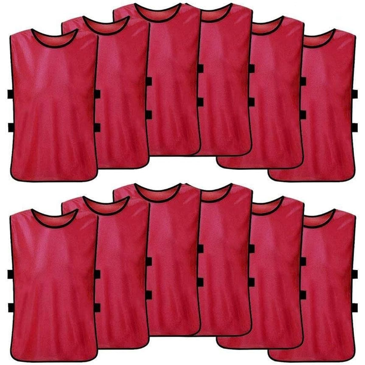 [Set of 12] Game bibs for adults and juniors, one size fits most, unisex, easy to put on and take off, sweat absorbent, quick drying, bib vest, group sports such as basketball, futsal, lacrosse, soccer, etc.