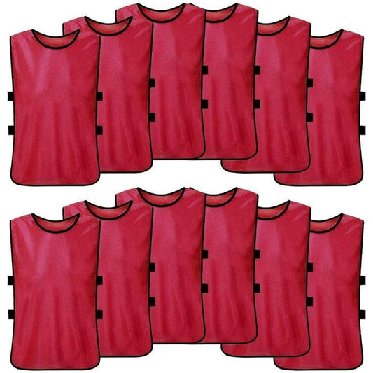 [Set of 12] Game bibs for adults and juniors, one size fits most, unisex, easy to put on and take off, sweat absorbent, quick drying, bib vest, group sports such as basketball, futsal, lacrosse, soccer, etc.