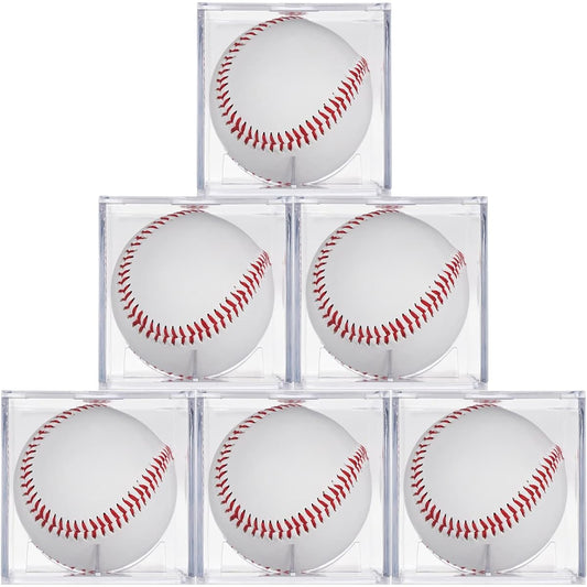 Tubbi Signed Ball Case Set of 6 Baseball Home Run Ball Case Baseball Acrylic Collection Case with UV Protection to Prevent Deterioration and Discoloration Ball Display of Important Commemorative Balls and Home Run Balls Compatible with hardball baseballs