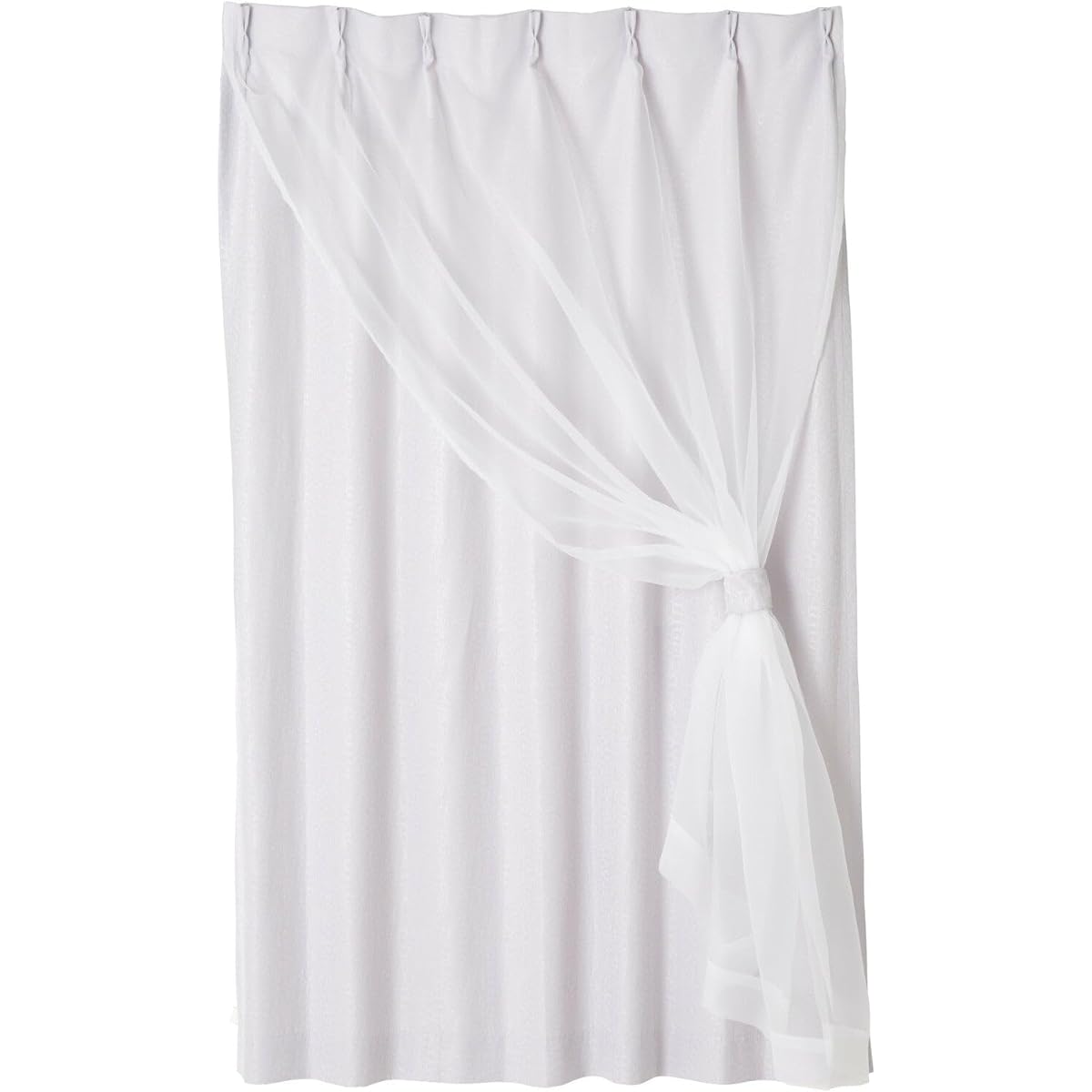 Francfranc Veria x La Mercé Double Curtain H135 x W100cm Light Gray (Lace & Drape