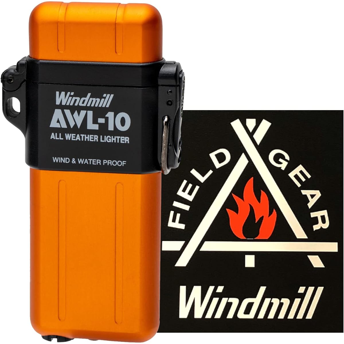 Windmill Windmill Turbo Lighter Orange AWL-10 with Logo Sticker Waterproof Windproof Refillable 307-3003K