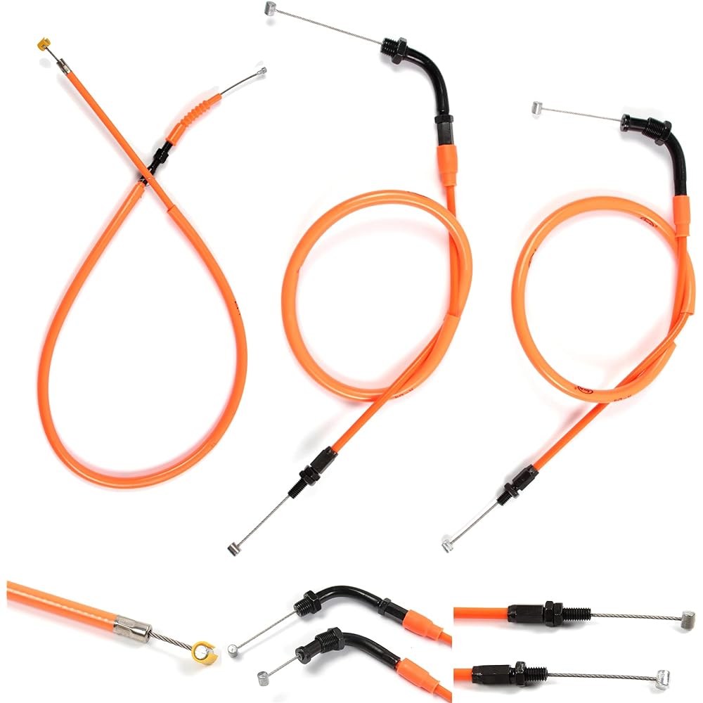 Arashi Throttle Cable and Clutch Cable Compatible with Honda CBR1000RR 2008-2011 Motorcycle Replacement Accessories Orange