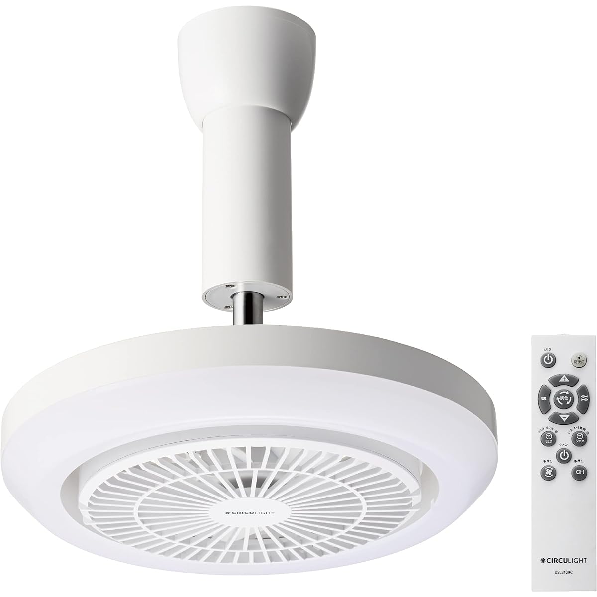 Doshisha Circulite Mega Series Hanging Model, 3 Color Toning Levels, 5 Dimming Levels, 5 Air Volume Levels, Remote Control Included, White