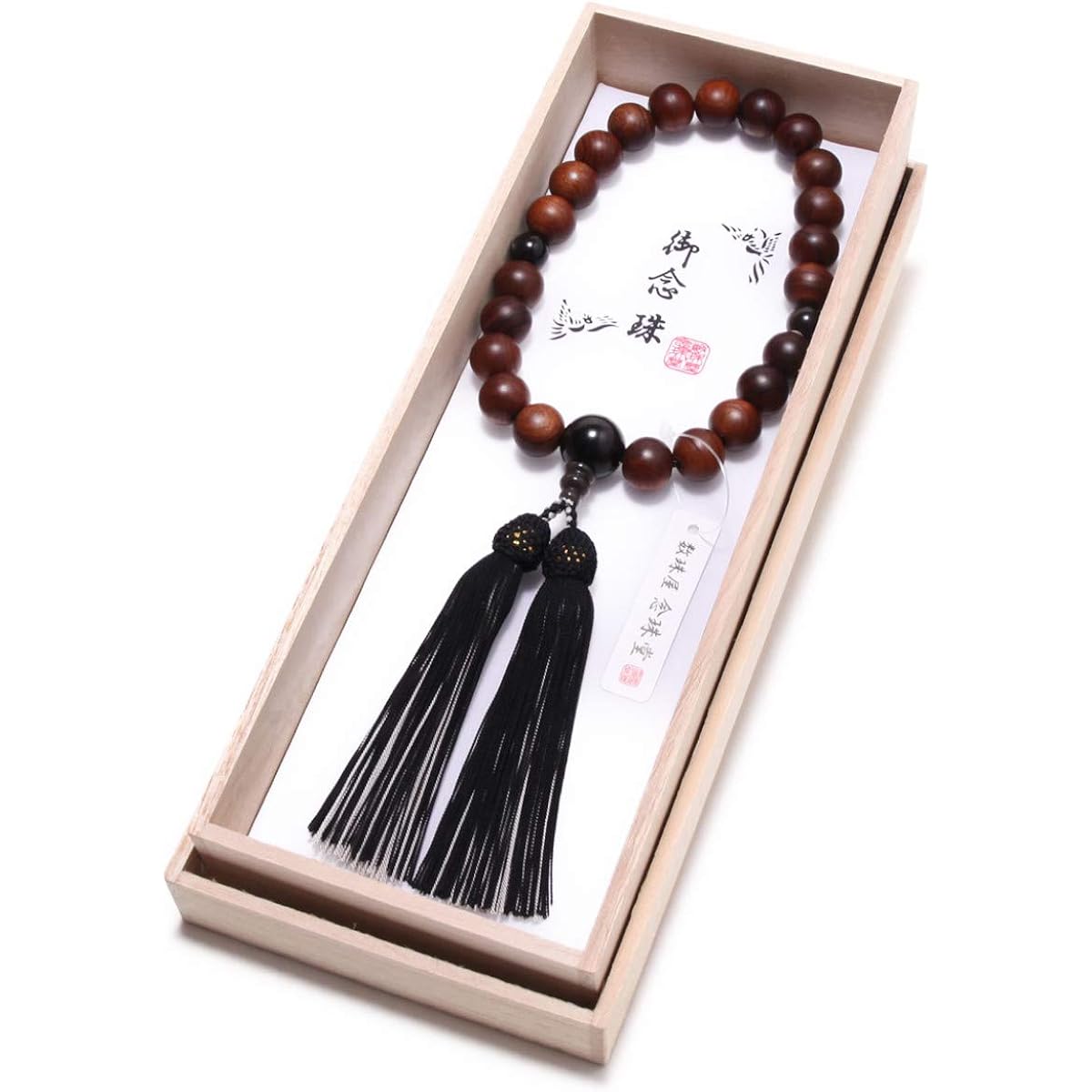 Prayer beads made in Japan > Men's Sendan, silver obsidian, pure silk tassel, beads bag included Handmade prayer beads that can be used by all denominations, high quality, domestically made, prayer beads [Long-established prayer beads manufacturer, found