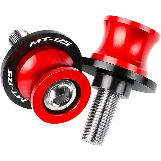 Swing Arm Spool Slider Stand 6MM Motorcycle Accessories CNC Aluminum Swing Arm Spool Slider Stand Screw For YA-MA-HA MT125 MT 125 MT-125 2015 2016 2017 2018 (Color : Red)