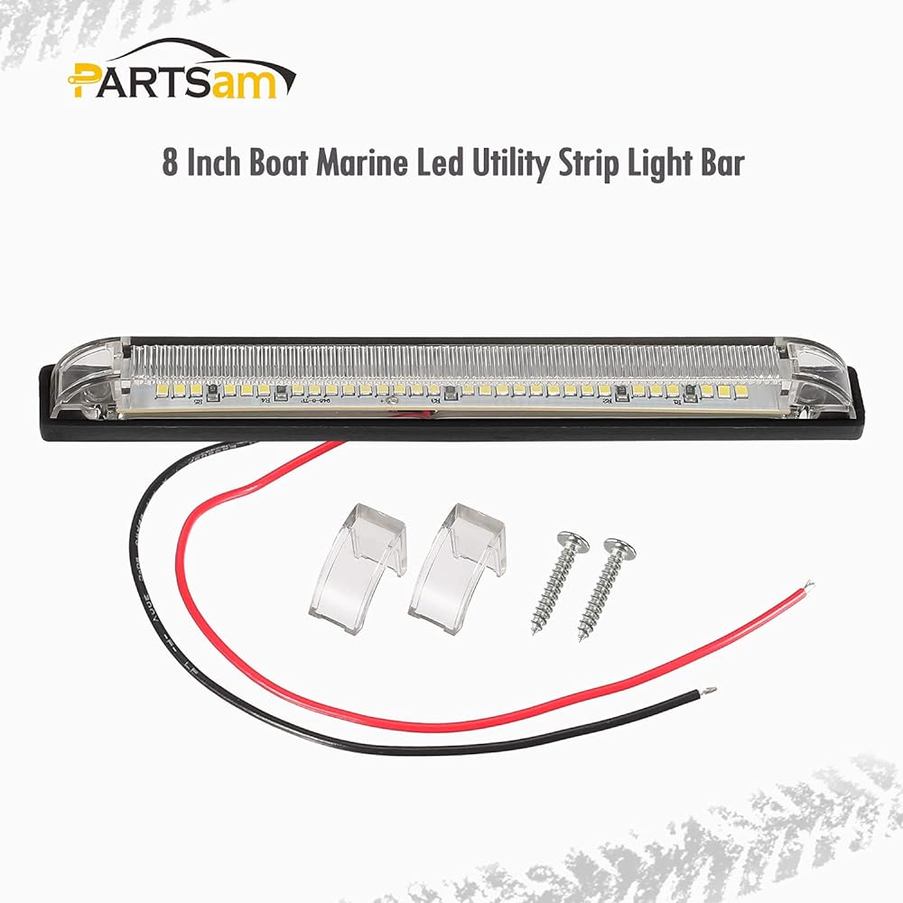 PARTSAM 8 -inch LED 30 Utility Trip Marine Light 8 inch Slim Line White Light Bar Side Marker Track Truck Truck Truck Troller Camper RV Motorcycle Motor Home Dome Curtecy Light Bonnet Light