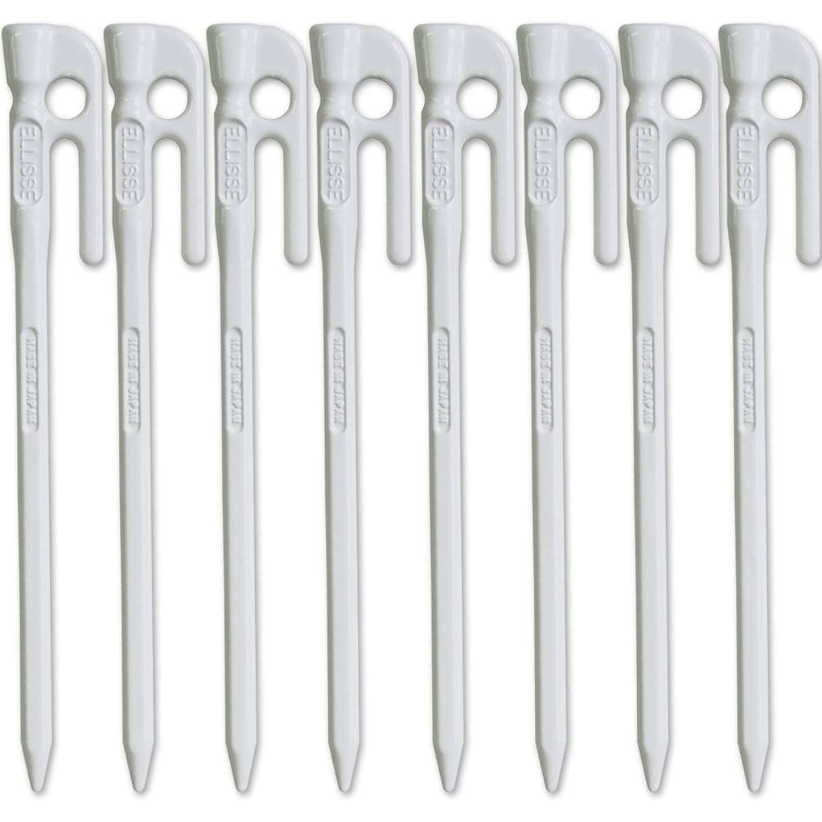 ELLISSE Forged Peg Elisse Stake 18cm White Powder Coating MK-180WH MADE IN JAPAN (Set of 8)