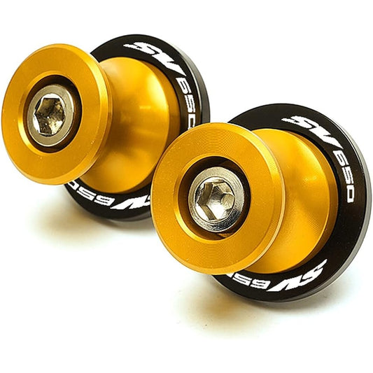 DOOREX Motorcycle Accessories CNC Aluminum Swingarm Spool Slider Stand Screw Swingarm Slider Fit for Suzuki SV650/S SV650S SV 650 Swingarm Slider Spool (Size : S Gold)