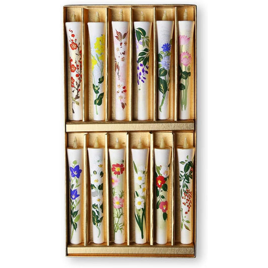Large Picture Candle Flower Set B that Colors the Twelve Months