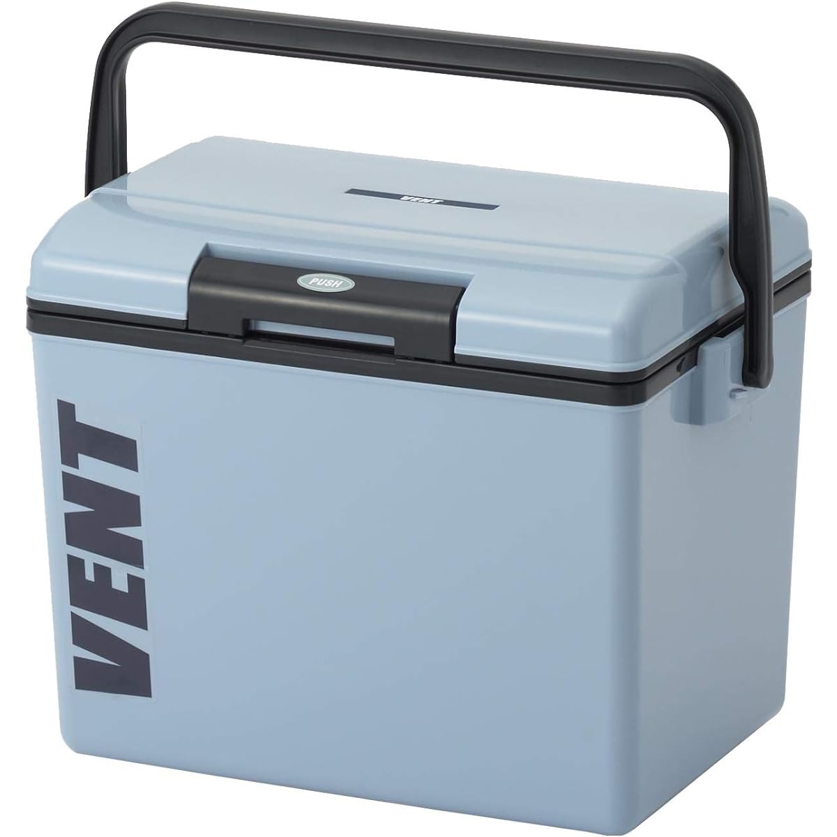 Sanka Bansereno Cooler box that can be opened and closed with one push, Ash Blue (Glossy) 13.5L, Lightweight design, Easy to clean with removable lid, Made in Japan, Fishing Cooler for Fishing, Camping, Club Activities (Width 37.5 x Depth 27 x Height 28c