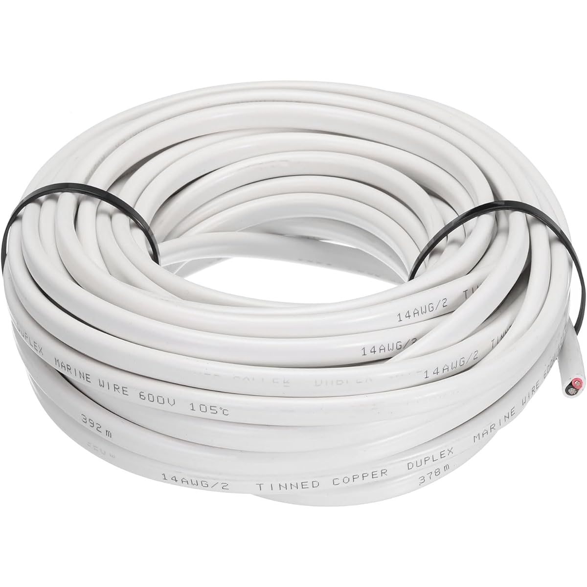 uxcell 2 Core 14AWG Duplex Marine Wire 50ft Tin Plated Copper Insulated Boat Cable with PVC Jacket for Automotive Boat Marine Speaker
