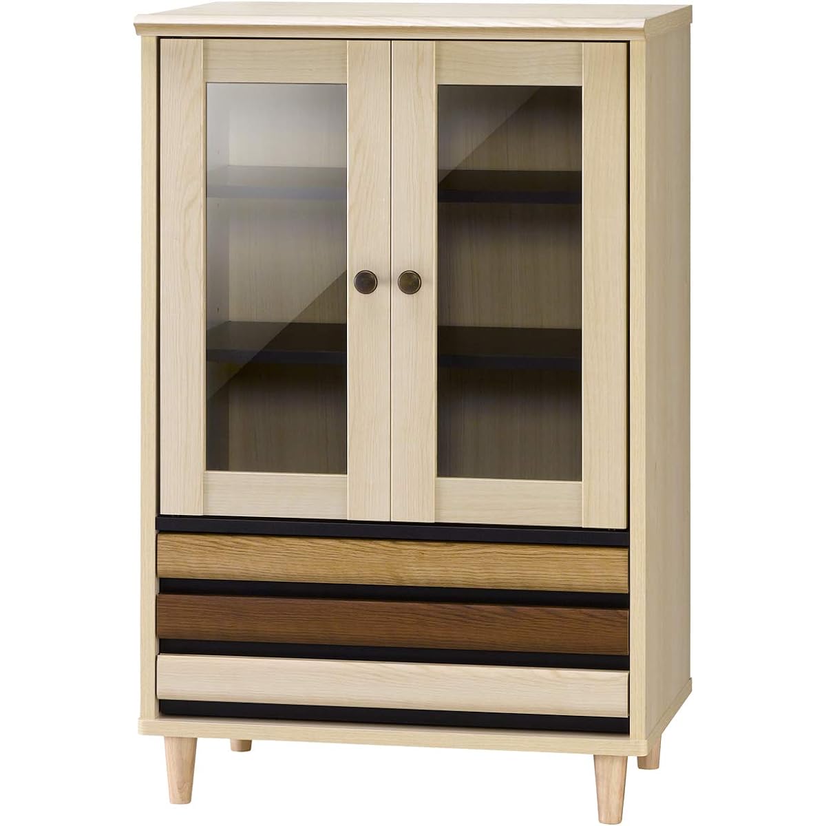 Asahi Wood Processing Cabinet Orner Width 59cm Depth 40.8cm Height 91.5cm Natural ONC-9060CA