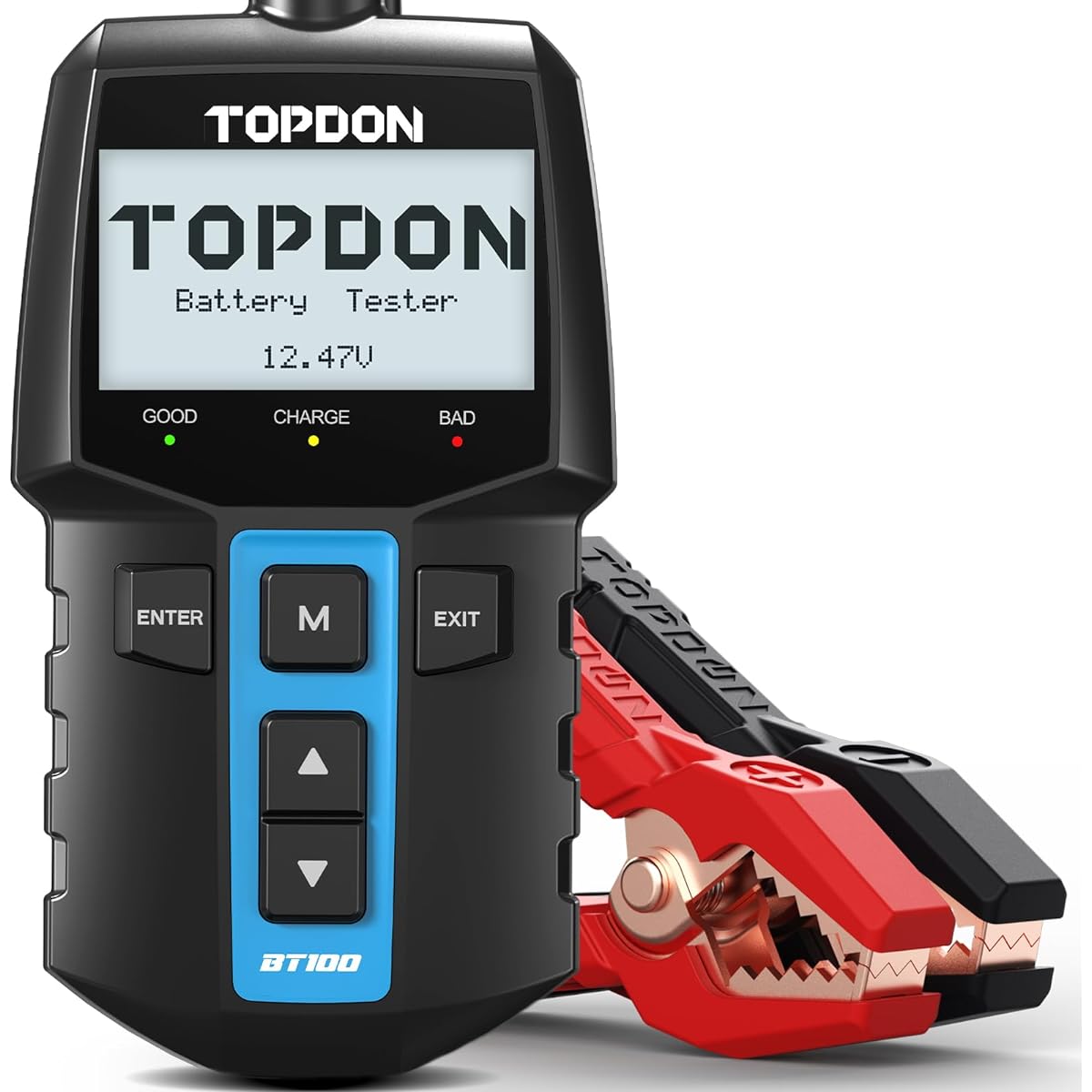 TOPDON Automotive Battery Tester 12V load tester BT100 100-2000 CCA Automotive alternator tester digital automatic battery analyzer charging system tester car track an ATV Boat boat yacht Yacht