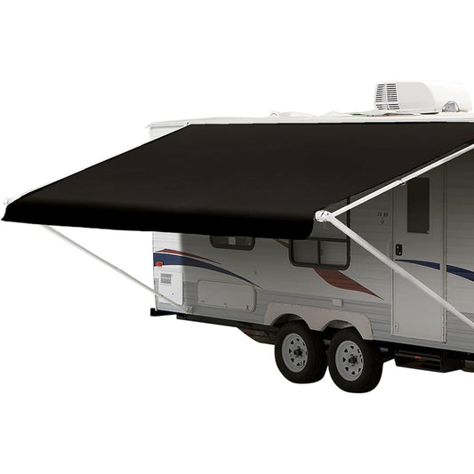 SHADE PRO RV Vinyl Aging Fabric - Solid Black 15 Feat (Fabric 14 feet 2 inch)