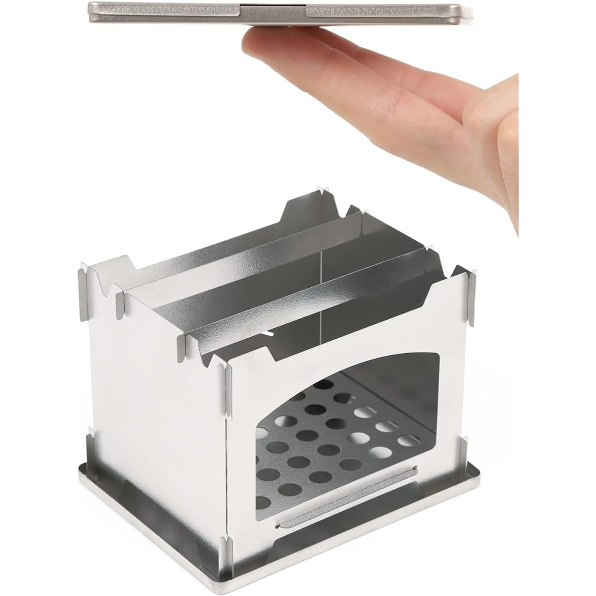 Kamakura NaFro "Tiny Grill Miracle" BBQ Stove Tabletop Bonfire Stand Solo Titanium Fire Stand Lightweight Compact Folding Mini Wood Stove