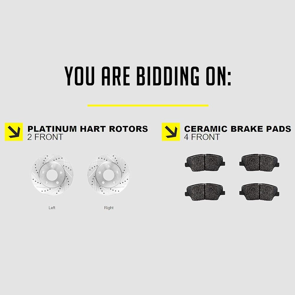 HART BRAKES Front brake and rotor kit | Front brake pad | Brake rotor and pads | Ceramic brake pads and rotors | 1985-1992 Conform to Toyota Pickup trucks