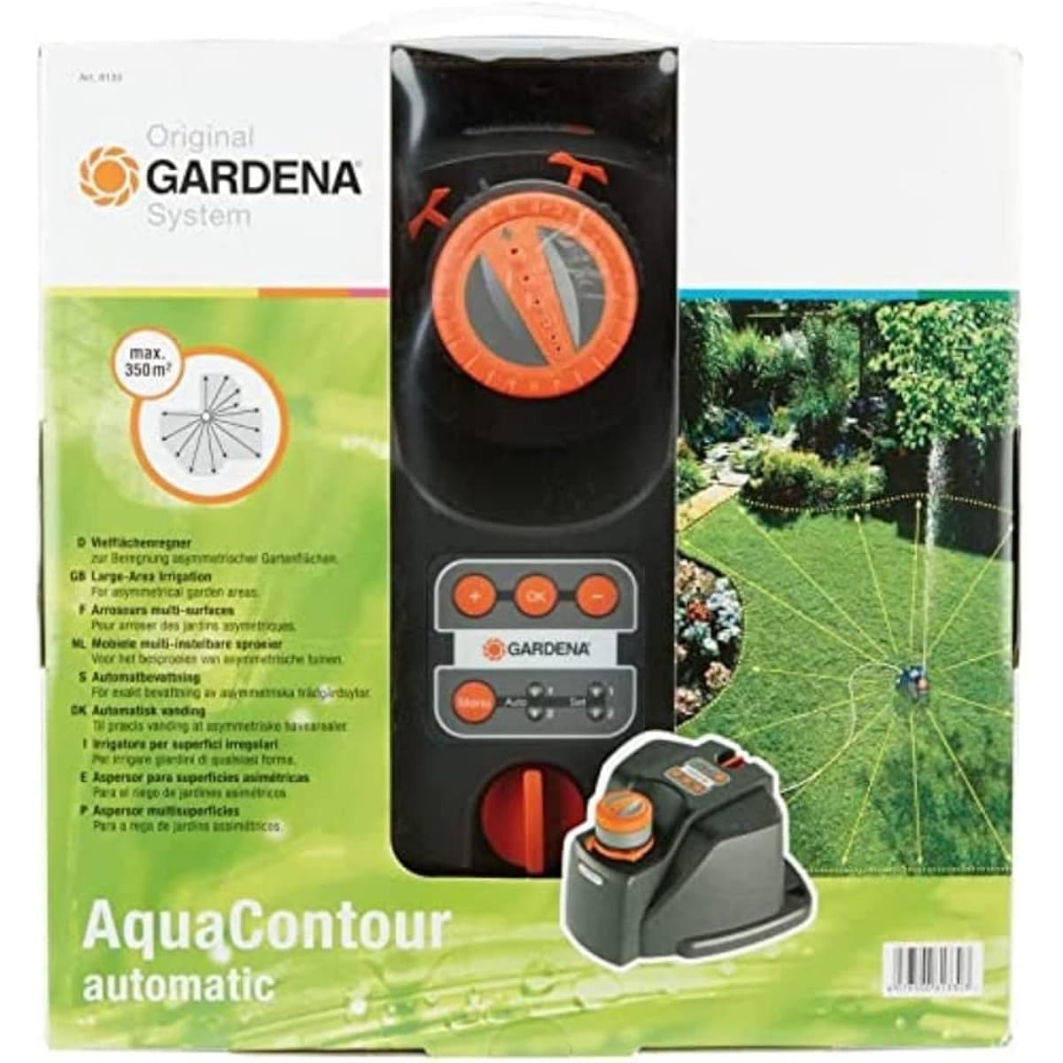 GARDENA Large Area Sprinkler AquaContour Gray/Orange 8133-20