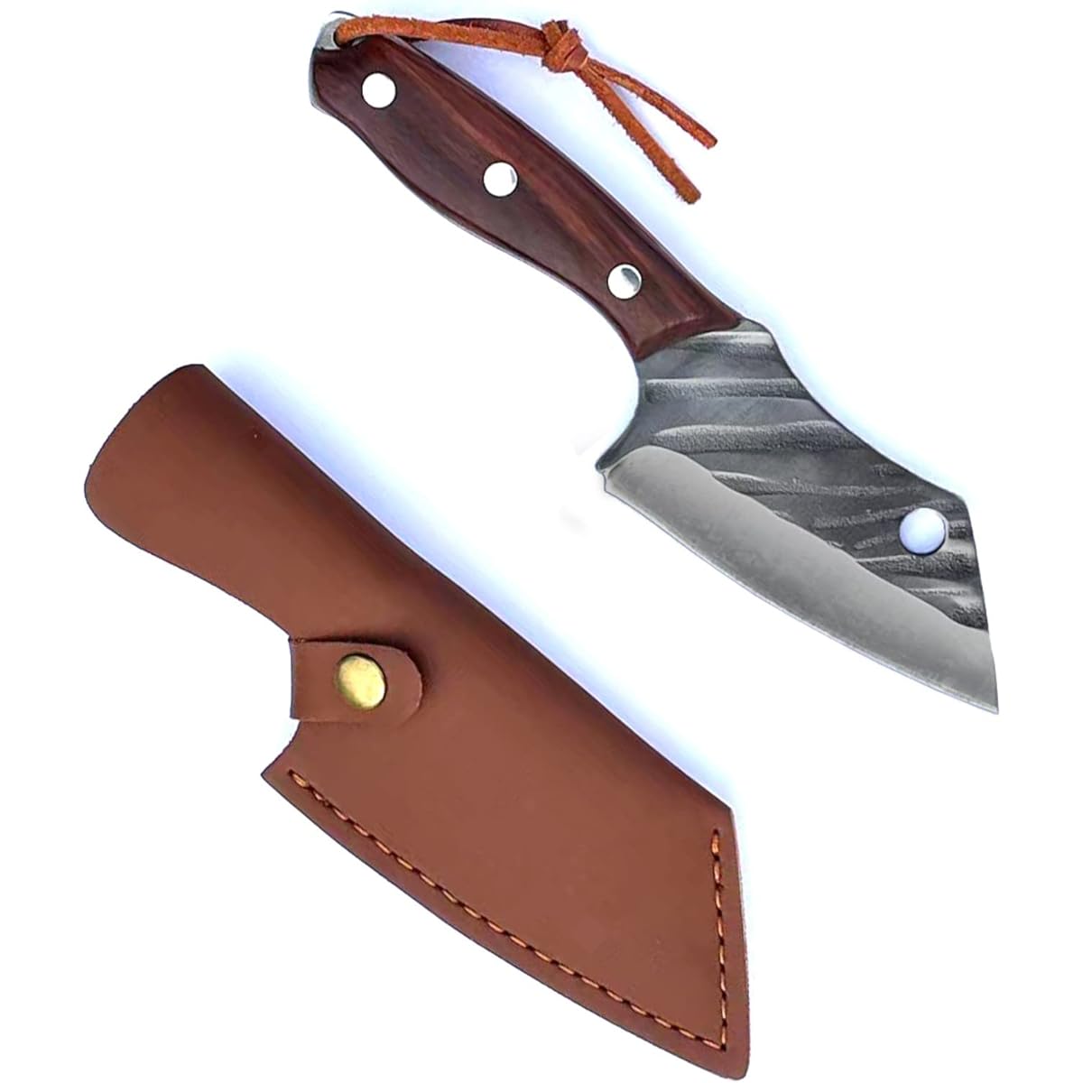 Irai Utaki Kitchen Knife, Cutting, Blade Length 100mm, Outdoor Knife, Full Tang Structure, Fishing, Stainless Steel, Redwood Grip, Fishing, Camping Sheath Knife, Comes with Leather Storage Sheath (Killing/Blade Length 100mm)