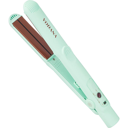 VODANA Soft Bar Flat Iron [Japanese Genuine Product] [Japanese Specification Plug] Straight Iron Yoshinmori Curling Shiny Hair Korean Style Hair Minimize Damage (25mm(1Inch), Mint Chocolate)