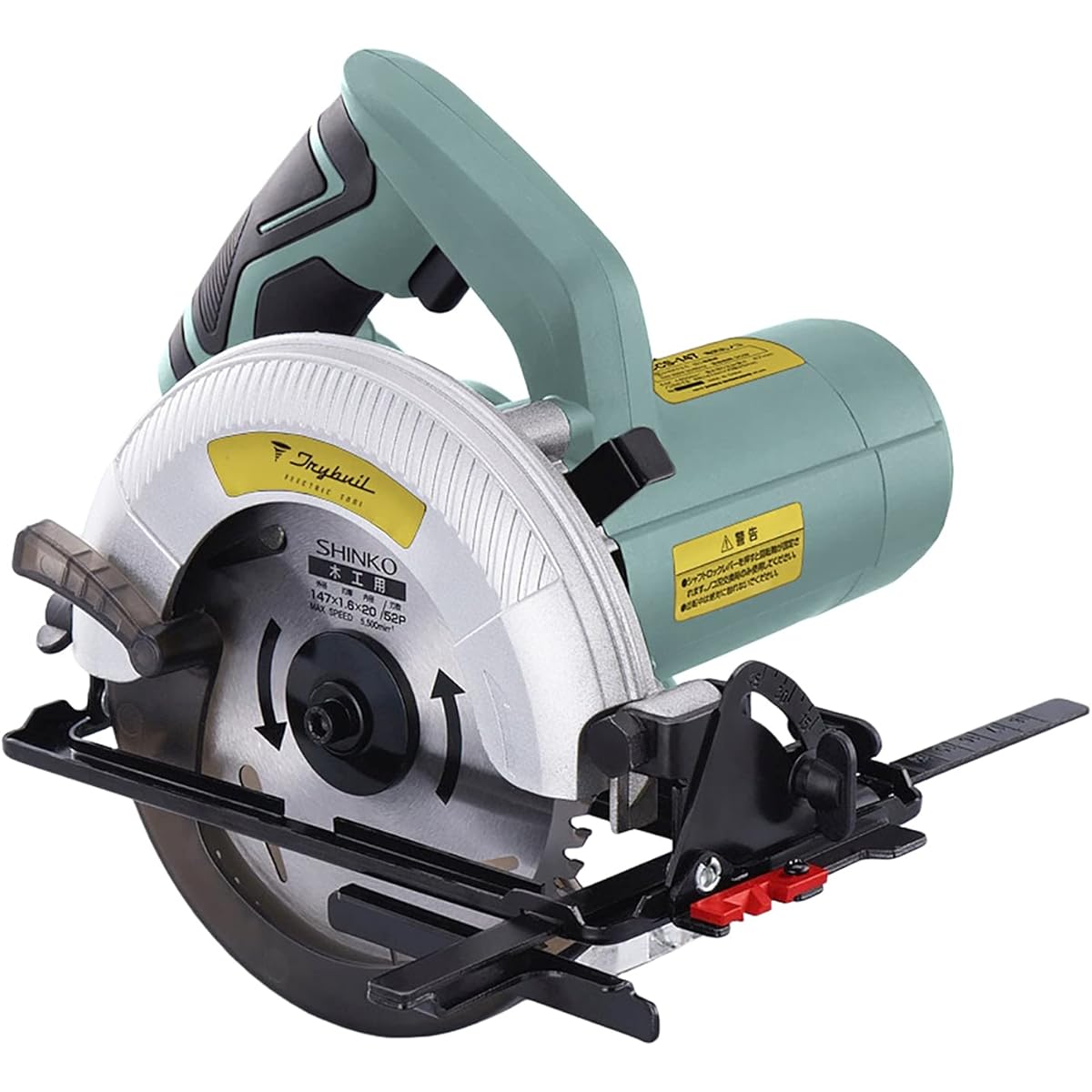[Yamazen] Electric Circular Saw Blade Diameter 147mm Inner Diameter 20mm Rotation Speed 4,600min-1 (Tipped Saw/Parallel Ruler/Hex Wrench Included) Circular Saw TRYBUIL Series Vintage Blue TAC-700A
