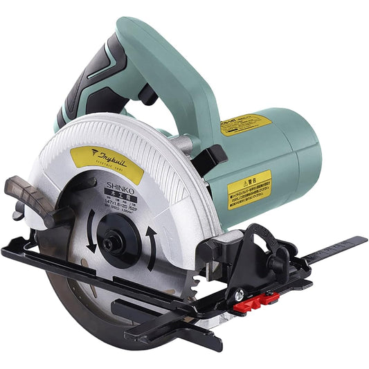 [Yamazen] Electric Circular Saw Blade Diameter 147mm Inner Diameter 20mm Rotation Speed 4,600min-1 (Tipped Saw/Parallel Ruler/Hex Wrench Included) Circular Saw TRYBUIL Series Vintage Blue TAC-700A