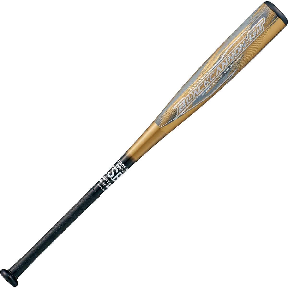 ZETT Youth Baseball Softball FRP Bat Black Cannon-GT