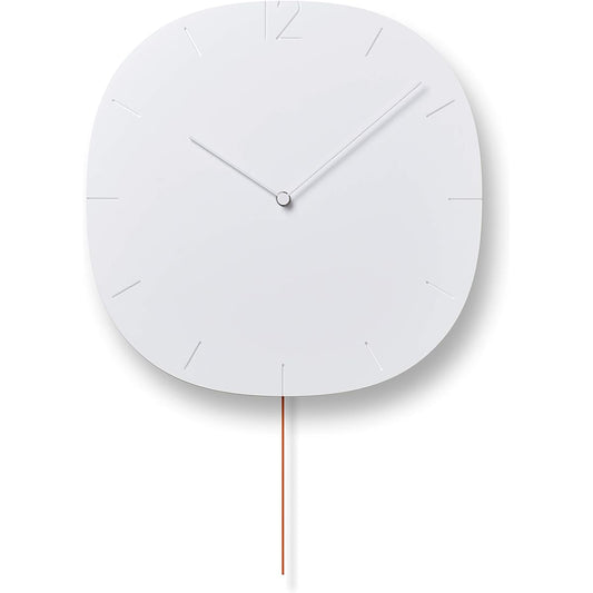 Lemnos Wall Clock Pendulum White CARVED SE NTL20-04 Lemnos W330×H480×D60mm