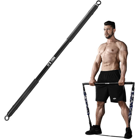 INNSTAR Training Home Muscle Training Arm Bar Strength Training Bar 38 Inch Black Maximum Load 800 lbs Exercise Health Equipment Fitness Back Muscles Chest Multifunctional Training Tube Training Band Outdoor Unisex