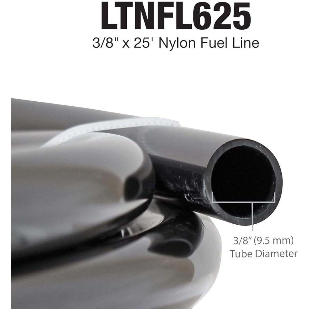 4LIFETIMELINES Nylon fuel repair tube coil 3/8 x 25 feet