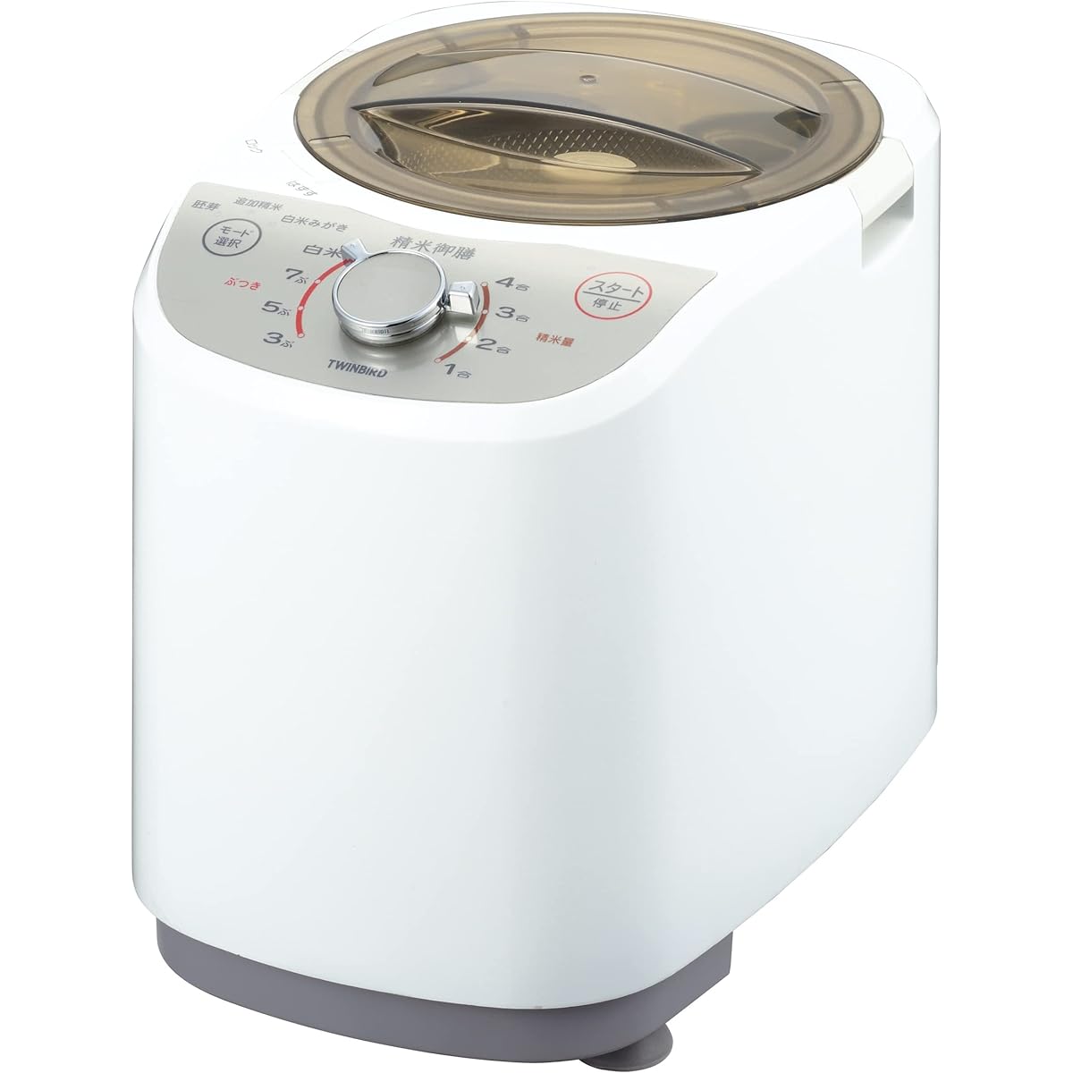 Twin Bird Compact Rice Polisher, Rice Polishing Set, Home Use, Compact, Lightweight, Easy Operation, Stirring Type, 1~4 Cups, Niigata, Tsubame Sanjo [1 Year Manufacturer's Warranty] White MR-E520W