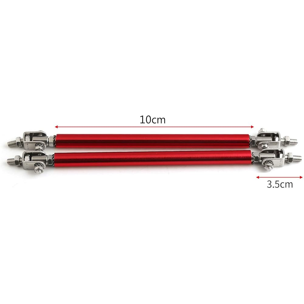 IDain 1 Pair Adjustable Front bumper lip splitter strut strut strut strut rod 75mm red 100mm USISK0009