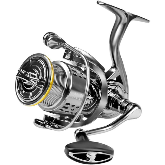 Mulanimo Spinning Reel, Left and Right Interchangeable Handles, Lightweight, Long Throwing, Hole Fishing, Freshwater Fishing, Sea Fishing, Aging Reel TW1000 TW2000 12 + 1BB Shore Jigging Reel, Fishing Reel, Eging Reel, Recommended for Beginners, For Chil