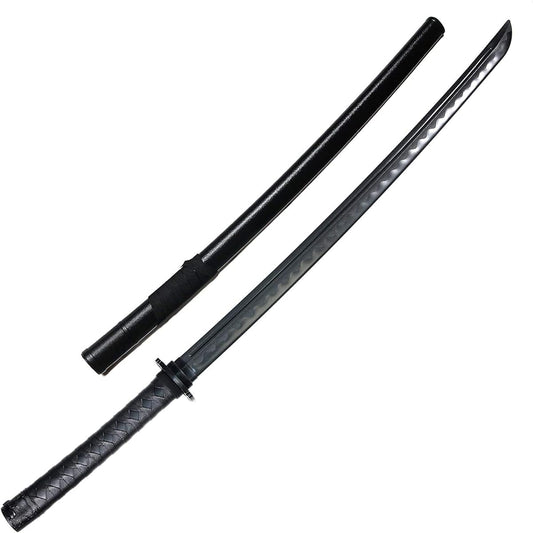 E-BOGU PP (Polypropylene) Sword (Tachi) + Plastic Sheath Set for Iaido/Sword Fighting Practice Black