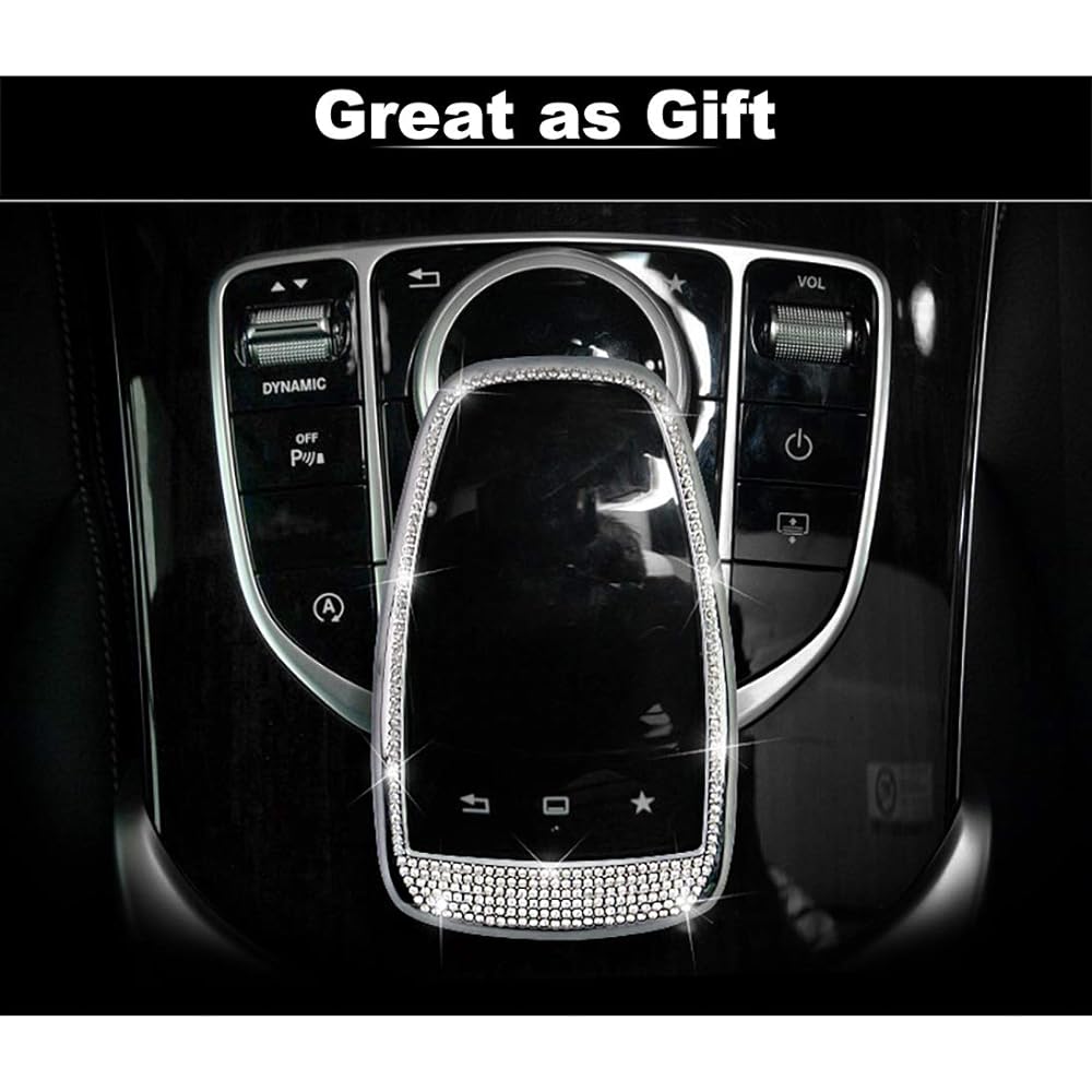 TOPDALL Mercedes -Benz AMG Interior Media Multi Media Control Luxury Crystal Baddy Baddy Baddy Decal Decalation Cover Sticker C -Class/GLC Class/E -Class White T050