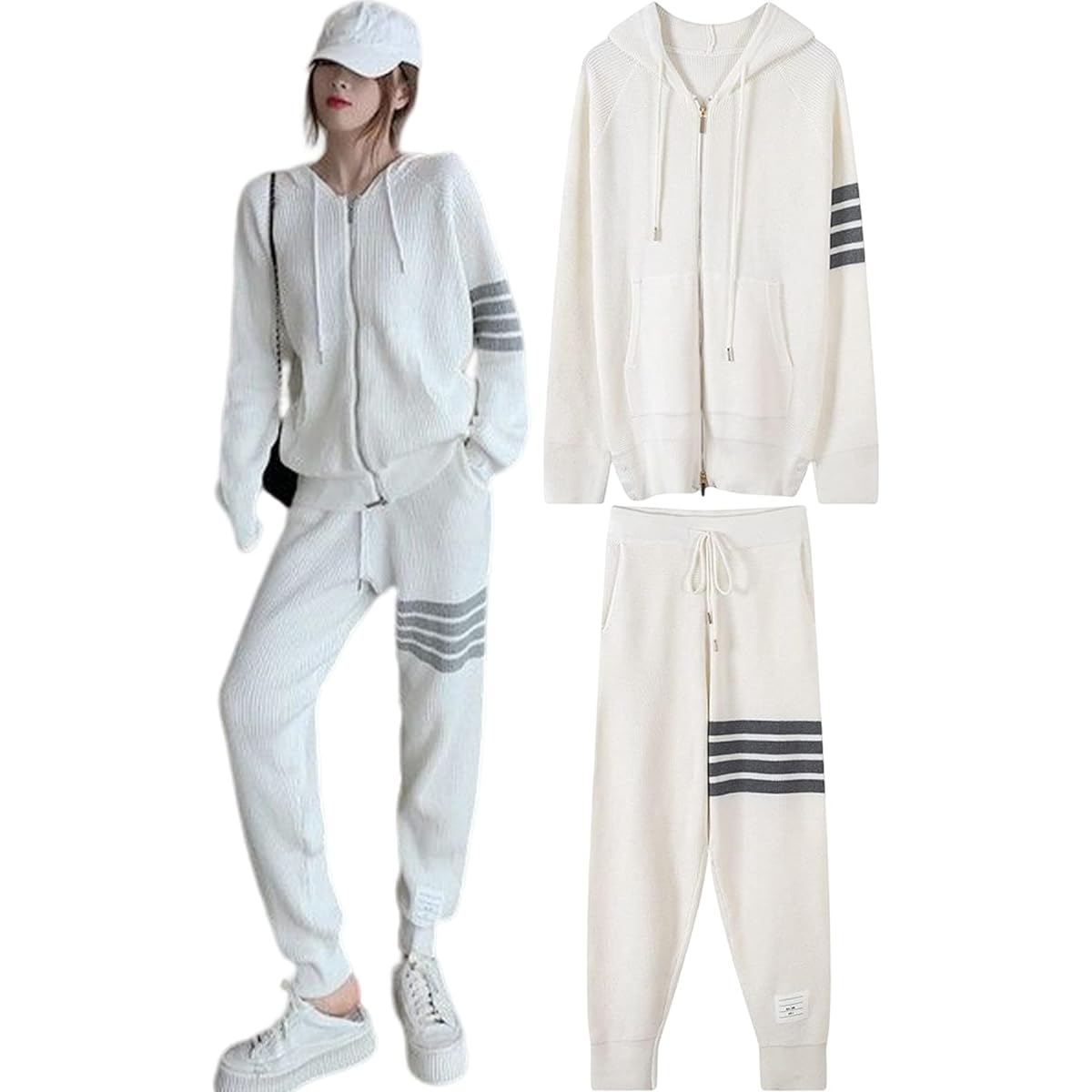 Air Buy Women's Sweat Setup Casual Long Sleeve Jersey Hoodie Top and Bottom Set
