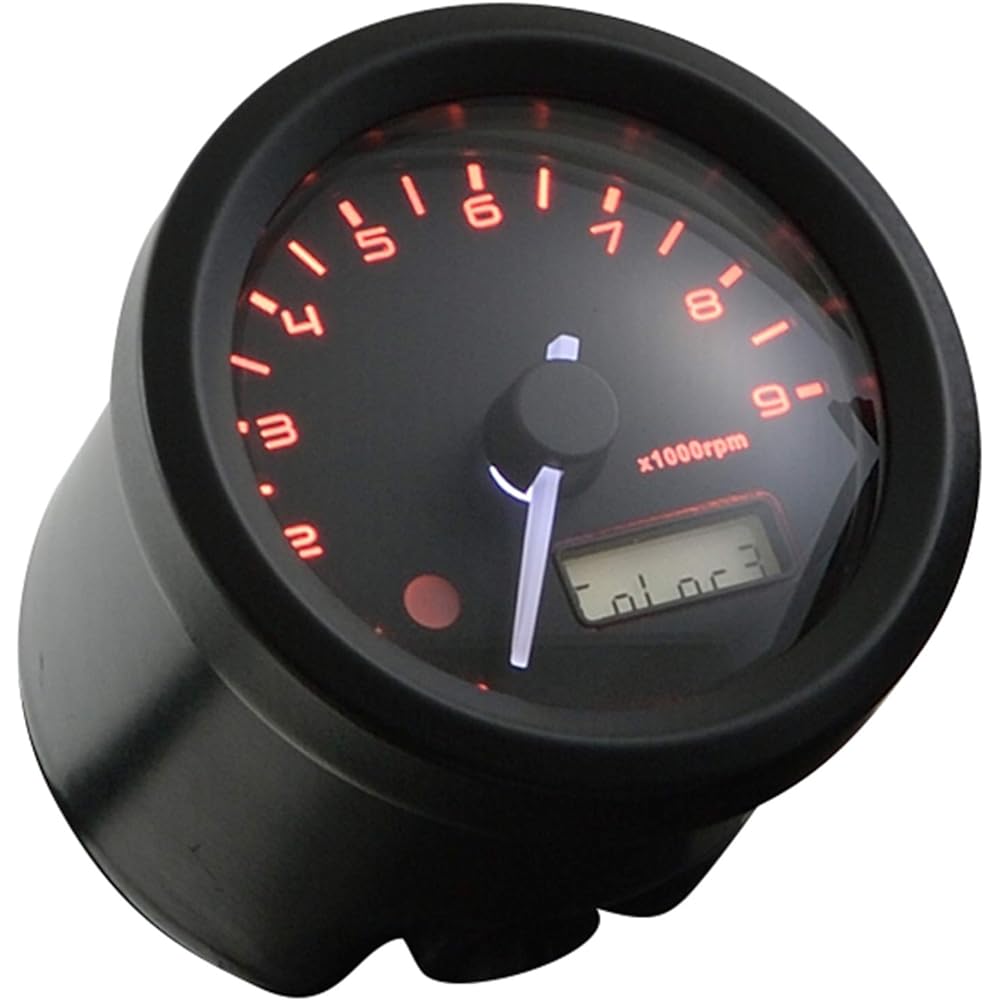 Daytona VELONA Motorcycle Electric Tachometer for Rebel 250/500 (20-21) Black Body/White LED φ48 9000rpm Display 17283