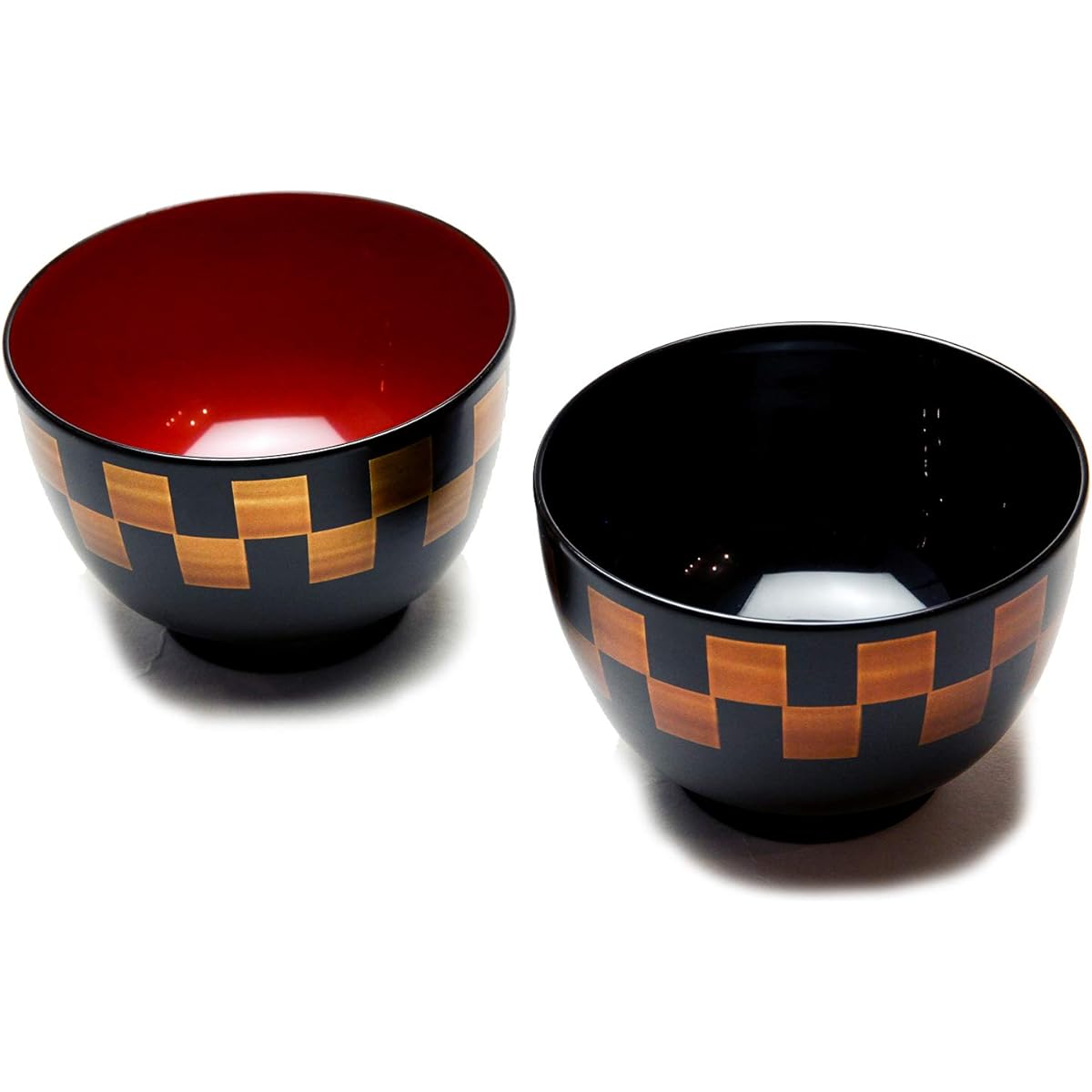 Echizen Lacquerware Komagata Couple Soup Bowl Approx. 11cm Set of 2 Dishwasher Safe Ichimatsu A-13
