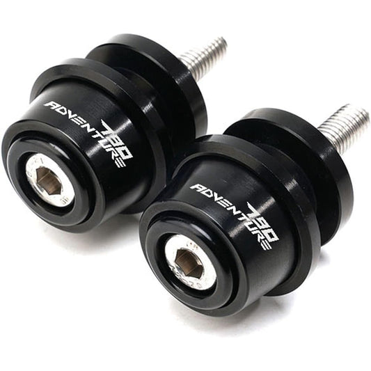 DOOREX Motorcycle Accessories CNC Aluminum Swing Arm Spool Slider Stand Screw Swing Arm Slider Fits for 790 Adventure/R ADV 2019 2020. Swing Arm Slider Spool (Size : X Black)
