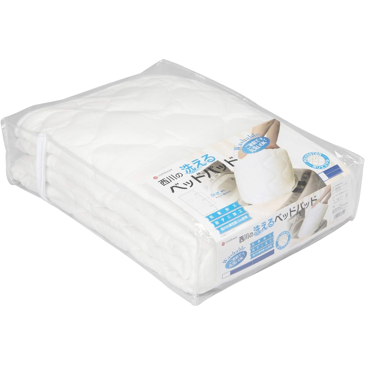 nishikawa [Nishikawa] Bed Pad, Double, Washable, Antibacterial and Odor Resistant, Comes with Rubber on Four Corners, Increases Sleep Comfort, Beige CNI0601703BE