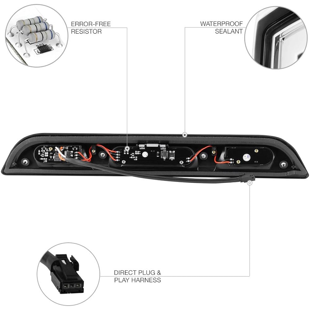 VIPMOTOZ Full LED Brake Cargolite Assemblies 2015-2018 Ford F-150 & 2017-2018 F-350 F-350 F-450 Super Duty Pickup for Truck High Mount THIRD Brake Lamp AZN-BKL-JH-FF15015-LE D-C